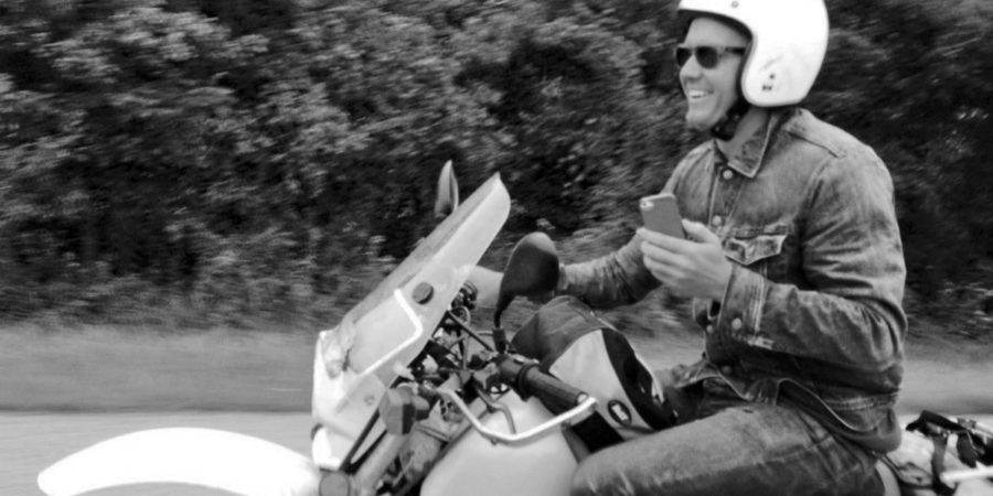 Sam Parr riding a motorbike